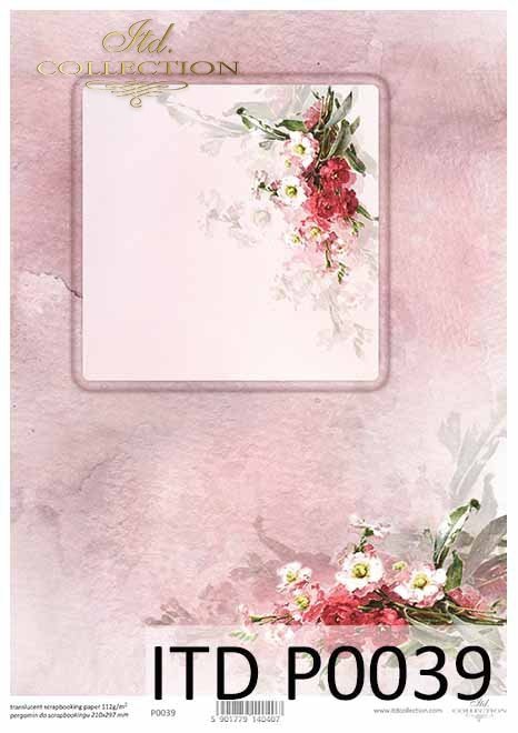 papier decoupage kompozycje kwiatowe, ozdobne ramki*decoupage paper flower arrangements, decorative frame