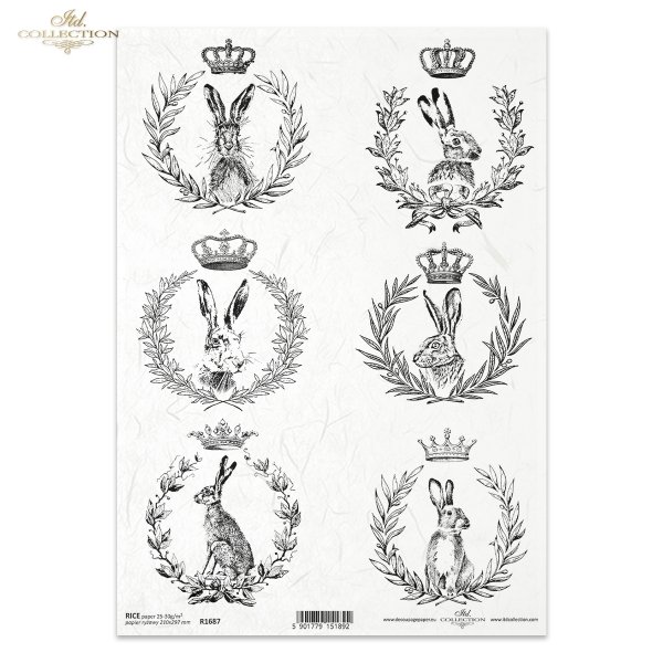 czarne grafiki, zające, zajączki, królik, króliki, korona, korony, wieniec laurowy, laur, wieńce, wianek, wianki, black graphics, hares, bunnies, rabbit, rabbits, crown, crowns, laurel wreath, laurel, wreaths, garland, garlands, schwarze Grafiken