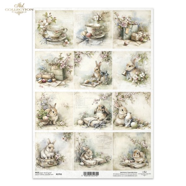 Wielkanoc, zając, królik, vintage, retro, akwarela, wiosna, sielski, wiejski, ilustracja, zwierzęta, kwiaty*Easter, hare, rabbit, vintage, retro, watercolor, spring, idyllic, rustic, illustration, animals, flowers