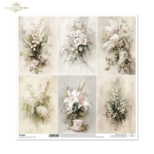 vintage, flora, bukiety, kwiaty, botanika, konwalia, bez, jaśmin, lilia*vintage, flora, bouquets, flowers, botany, lily of the valley, lilac, jasmine, lily