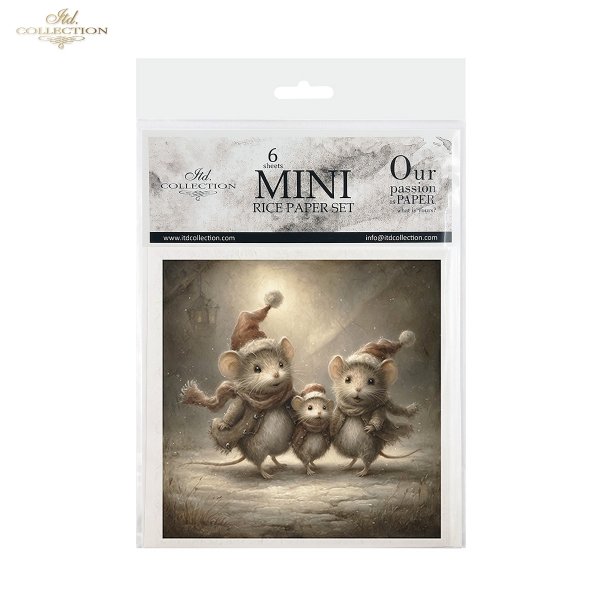 Mouse World - myszy w świątecznych strojach, Boże Narodzenie, ilustracje