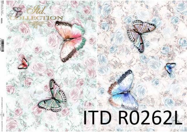 papier decoupage motyle, kwiaty, róże*decoupage paper butterflies, flowers, roses