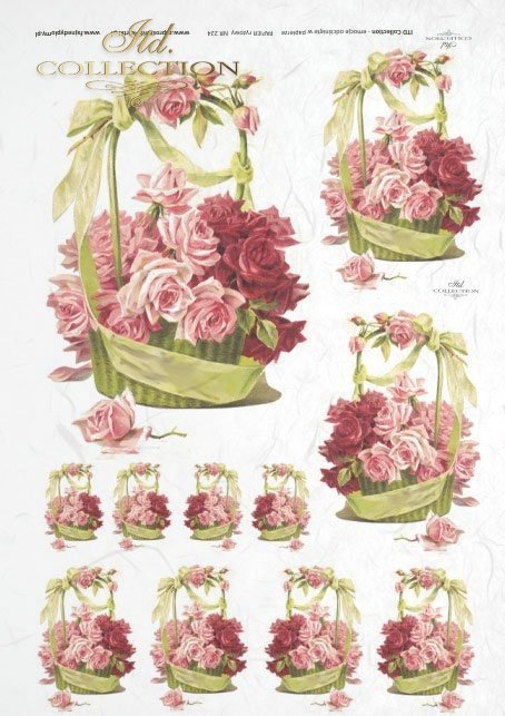 baskets full of roses. Roses in baskets, different sizes, decorative baskets 