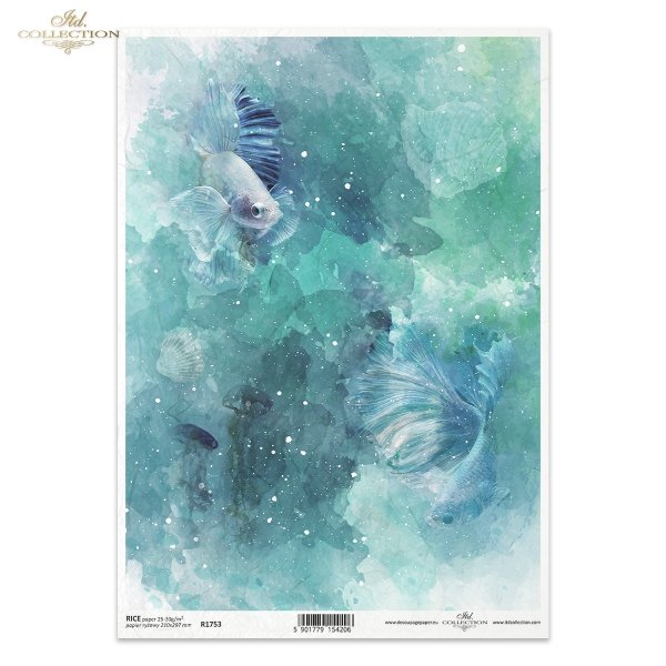 woda, ocean, morze, ryba, rybka, rybki, muszla, muszle, głębia, toń, akwarium, akwarela, akwarele, water, ocean, sea, fish, shell, depth, bottom, aquarium, watercolour, Wasser, Ozean, Meer, Fisch, Muschel, Muscheln, Tiefe, Boden