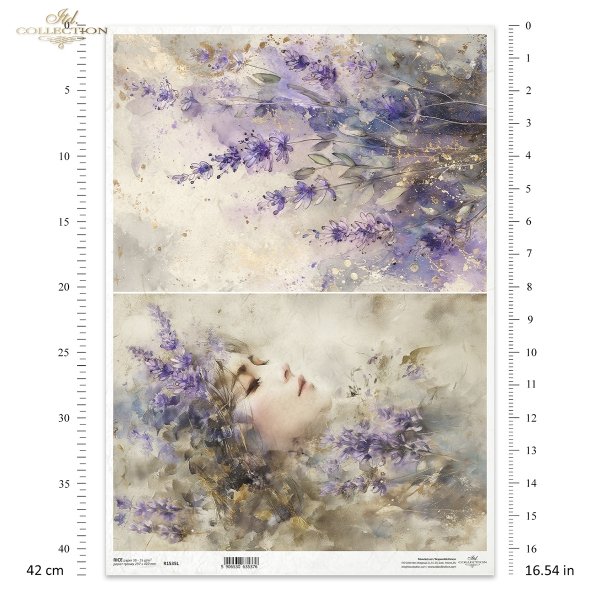 dekoracyjne wzory, motywy kwiatowe, bukiet kwiatów, Ogród Muz, Garden of Muses * Mulberry decoupage paper FPA1005, decorative patterns, floral motifs, bouquet of flowers, Garden of Muses *Seria Garden of Muses