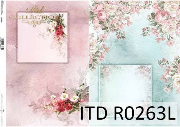 papier decoupage kompozycje kwiatowe, ozdobne ramki*decoupage paper flower arrangements, decorative frame