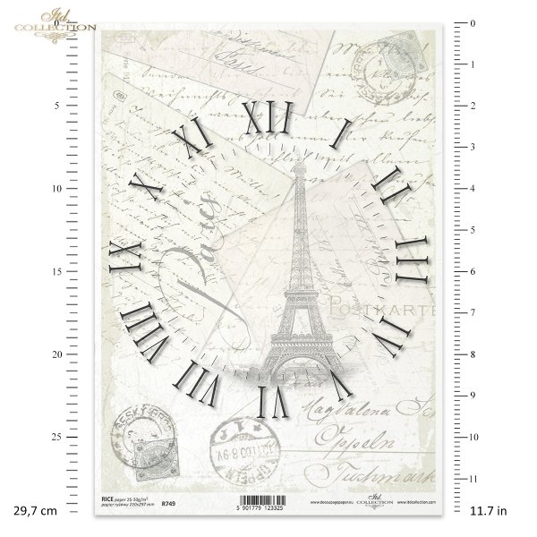zegar, cyferblat, tarcza zegarowa, Paryż, Paris, Wieża Eiffla, kartki pocztowe, kartka pocztowa, stempel pocztowy, R749, clock, dial, clock face, Paris, Eiffel Tower, postcard, postmark, Uhr, Zifferblatt,  Paris, Eiffelturm, Postkarte, Poststempel, reloj,