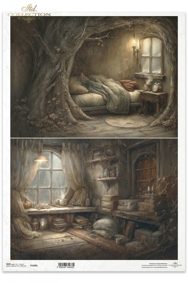 Mouse World - Interior -  Ilustracje,  świat myszek, przytulne wnętrza, bajkowe sceny, kominki, nory mysie, domki, wnętrza