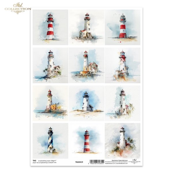 Latarnia morska, wybrzeże, morze, ocean, nawigacja, architektura, pejzaż, akwarela*Lighthouse, coast, sea, ocean, navigation, architecture, landscape, watercolor