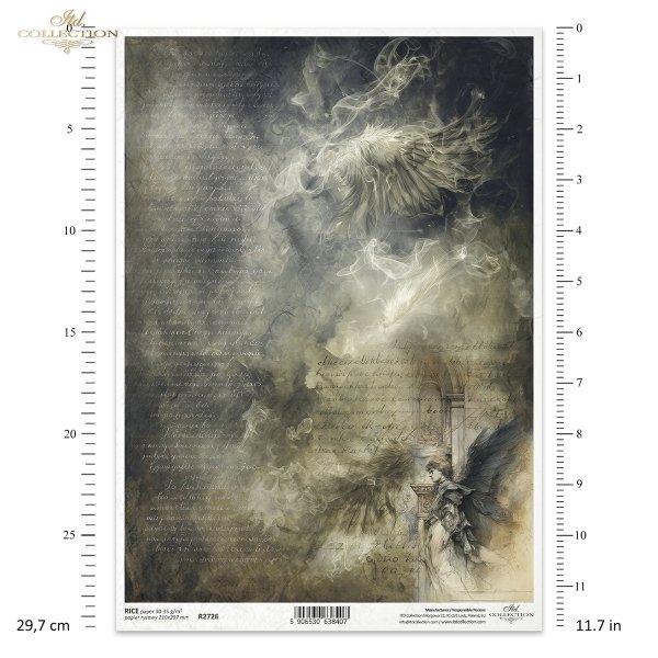 anioł, eteryczne skrzydła, dym, gotycki łuk, melancholia, vintage, postarzany tekst, mroczne fantasy*angel, ethereal wings, smoke, gothic arch, melancholy, vintage, aged text, dark fantasy