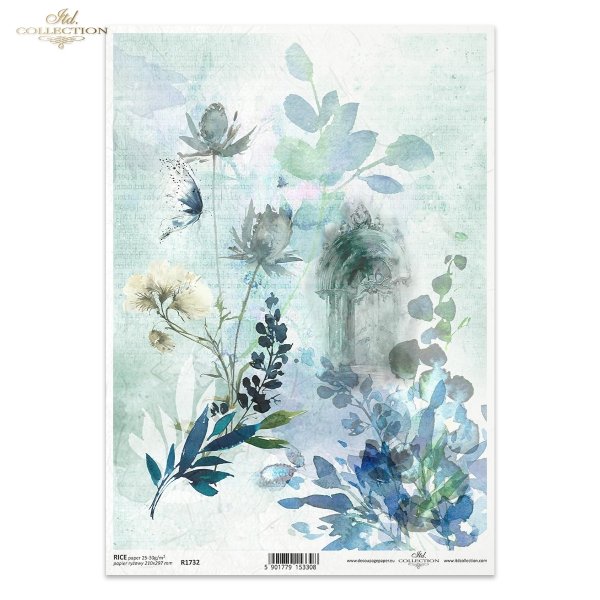 kolekcja Dolina Elfów, niebieskie kwiaty, kompozycja kwiatowa, kolaż, tapeta, tło, tła, akwarela, akwarele, tajemnica, kolaż, portal, drzwi, motyl, The Elven Valley, blue flowers, flower composition, collage, wallpaper, backgrounds, watercolor