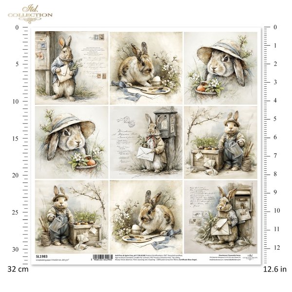 Wielkanoc, zając, królik, vintage, retro, akwarela, wiosna, sielski, wiejski, ilustracja, zwierzęta, kwiaty*Easter, hare, rabbit, vintage, retro, watercolor, spring, idyllic, rustic, illustration, animals, flowers