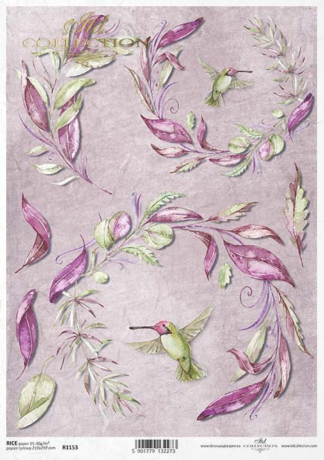 flores de papel decoupage, colibrí*decoupage papírové květiny, kolibřík*decoupage Papierblumen , Kolibri