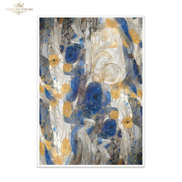 Papier decoupage morwowy FPA3003, Seria Inspired by Klimt, kobiety, zloto, dekoracyjne wzory, kamienie szlachetne, mozaiki, motywy secesyjne * Mulberry decoupage paper FPA3003, women, gold, decorative patterns, gemstones, mosaics, Art Nouveau motifs