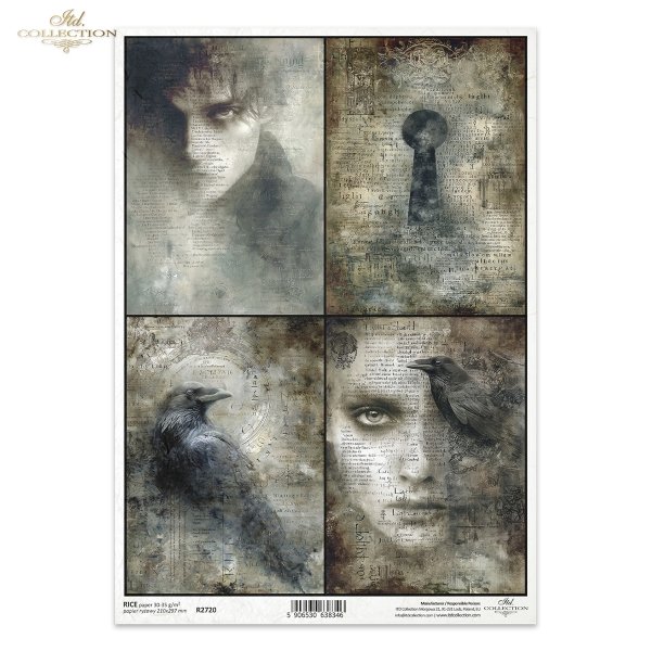 ludzkie twarze, ćmy trupie główki, kruki, nagie drzewa, gotyk, secesja, vintage, melancholia, fantasy*human faces, moths, skulls, ravens, bare trees, Gothic, Art Nouveau, vintage, melancholy, fantasy