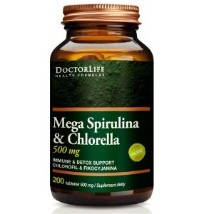 Doctor Life Mega Spirulina  Chlorella 500mg suplement diety 200 tabletek (P1)