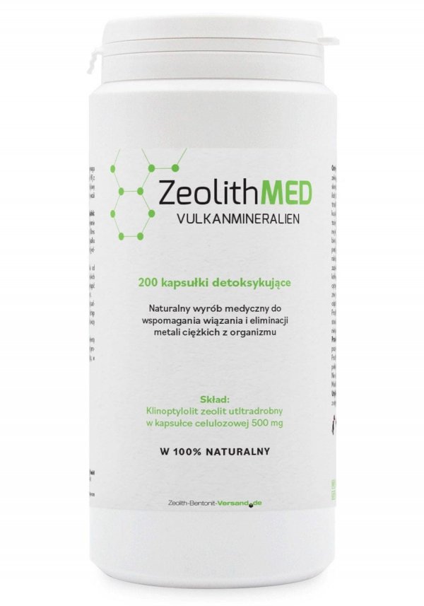 ZeolithMED ® 200 kapsułek Ultradrobny Mikronizowany Zeolit Detox Lawa Wulkaniczna