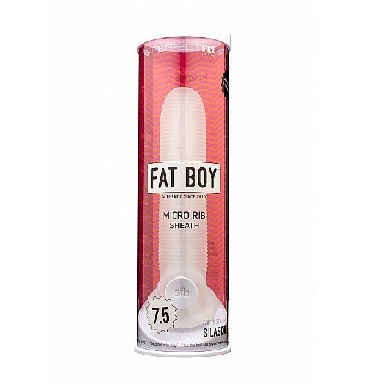 Fat Boy Micro Ribbed Sheath Clear 7,5&quot;
