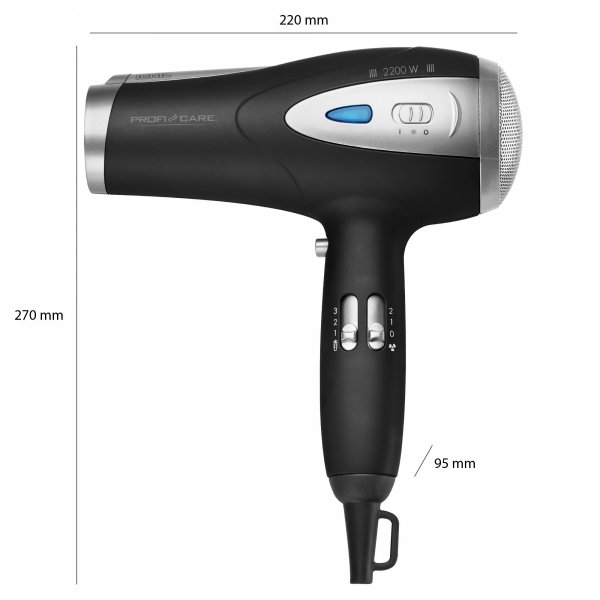 Suszarka do włosów z jonizacją ProfiCare PC-HTD 3047 (czarna)