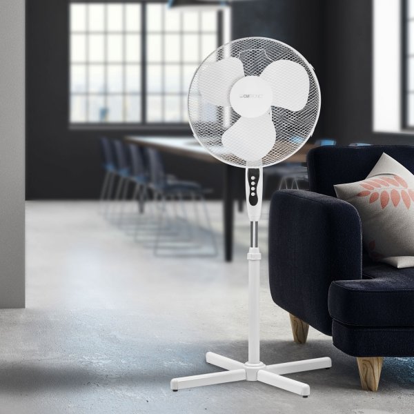 Wentylator stojący wiatrak podłogowy Clatronic VL 3603 S (Ø40cm, wys.125cm, biały)