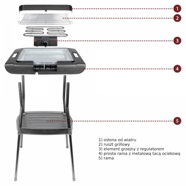 Stojący grill elektryczny Bomann BQS 2244 CB 