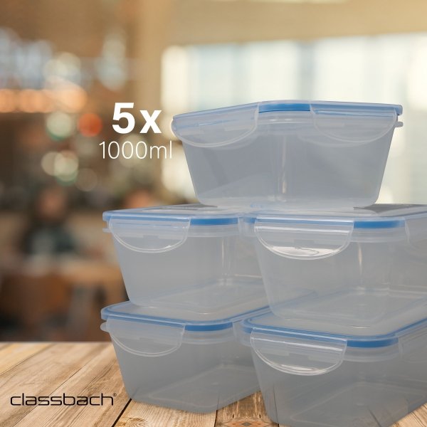 Pojemniki do przechowywania żywności 5x 1000 ml Classbach C-FHD 4007 K
