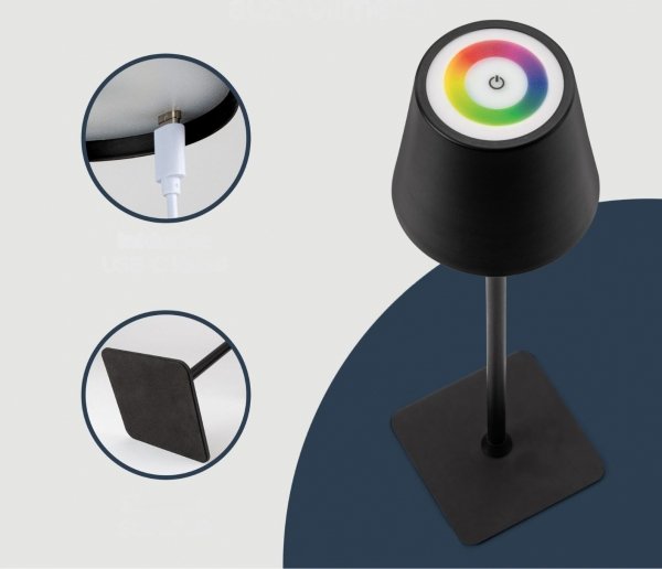 Lampka LED wbudowany akumulator kolory Classbach C-TL 4025 (czarny)