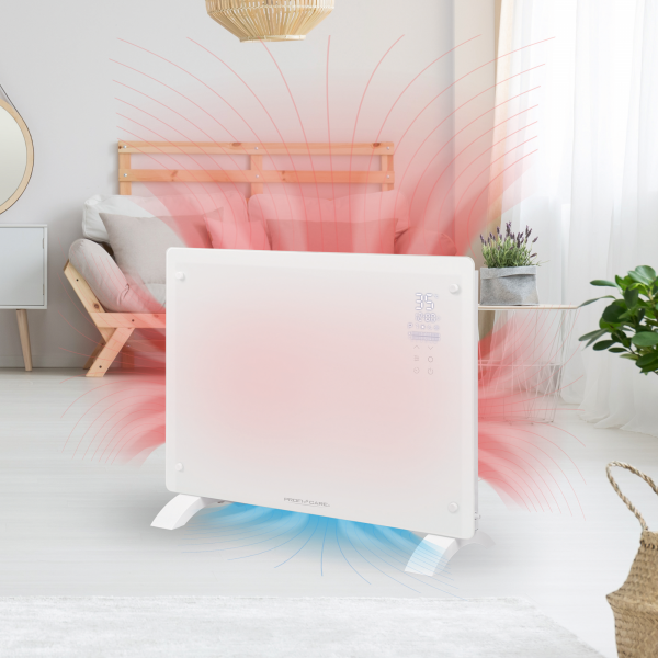 Szklany grzejnik konwektorowy ProfiCare PC-GKH 3118 (biały)