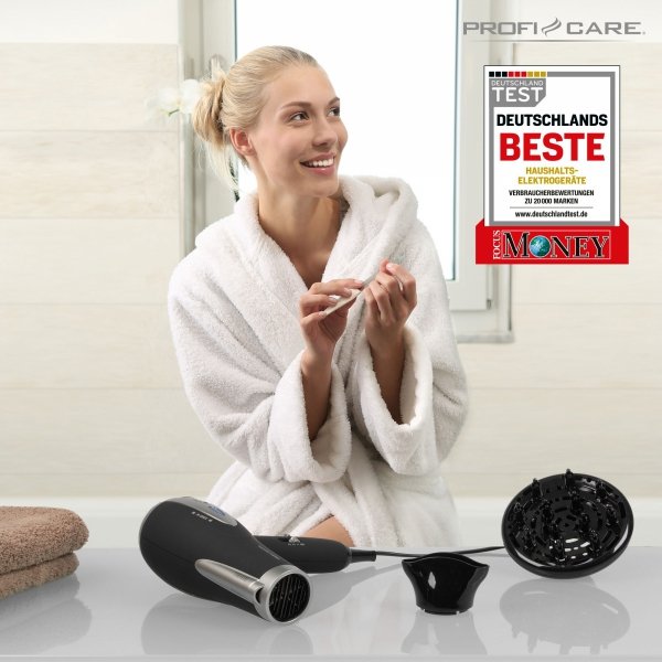 Suszarka do włosów z jonizacją ProfiCare PC-HTD 3047 (czarna)
