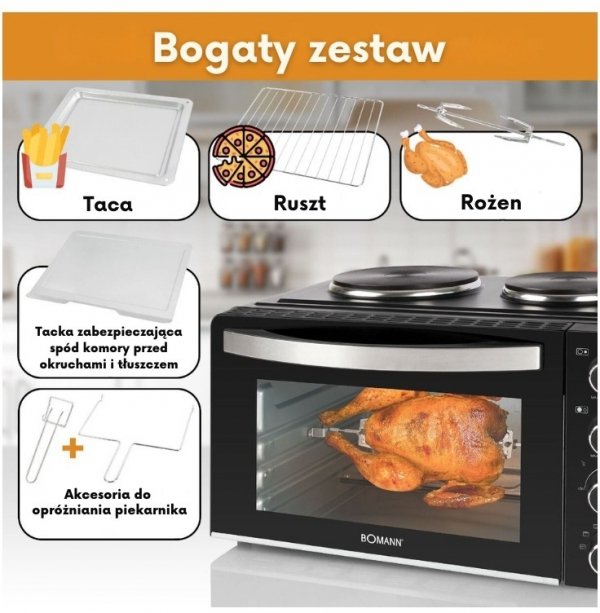 Piekarnik elektryczny z kuchenką elektryczną Bomann KK 6059 CB