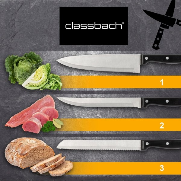 Zestaw noży kuchennych w bloku 14 elementów Classbach C-MBS 4019