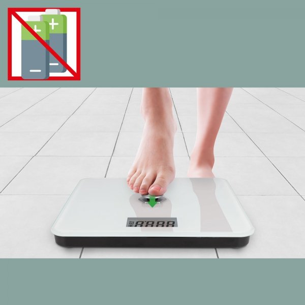 Kinetyczna waga łazienkowa, ekologiczna, bez baterii ProfiCare PC-PW 3112 (biała)