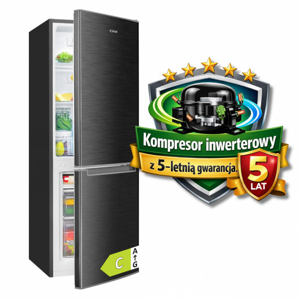 Lodówko-zamrażarka Bomann KG 7359 (ciemny inox)