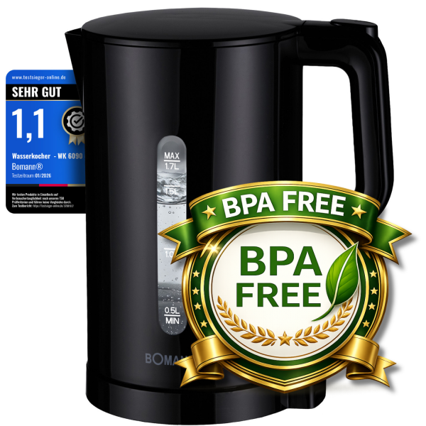 Czajnik elektryczny bezprzewodowy 1.7 L Bomann WK 6090 CB (czarny)