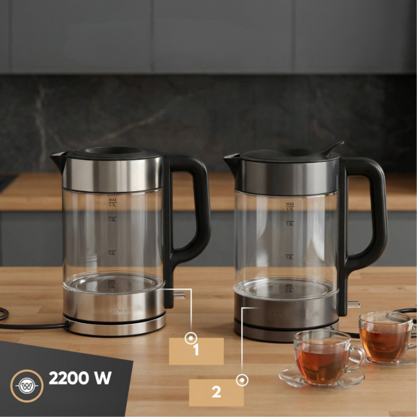 Czajnik elektryczny szklany 1.7 L ProfiCook PC-WKS 1322 G (inox)
