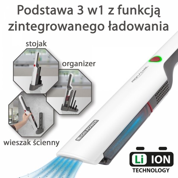 Ręczny odkurzacz akumulatorowy ProfiCare PC-AKS 3102