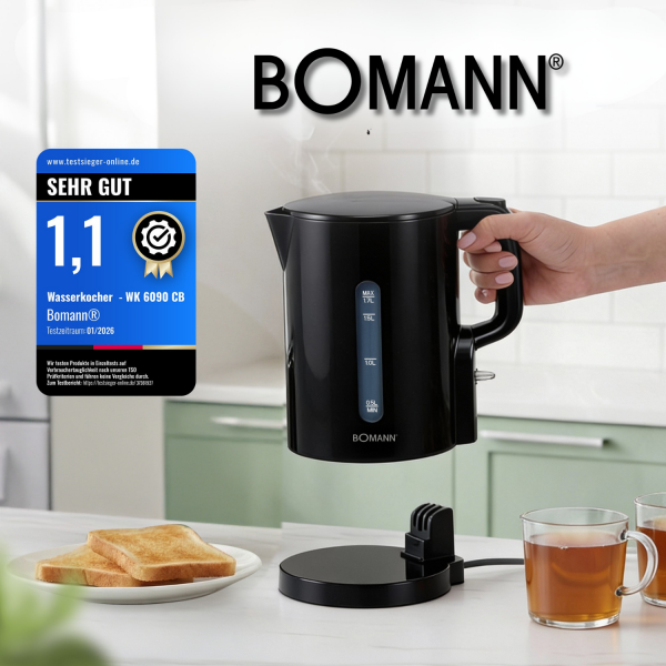Czajnik elektryczny bezprzewodowy 1.7 L Bomann WK 6090 CB (czarny)