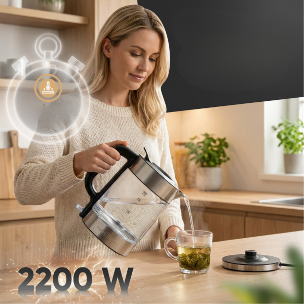 Czajnik elektryczny szklany 1.7 L ProfiCook PC-WKS 1322 G (inox)
