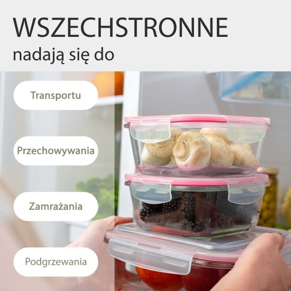 Szklane pojemniki do przechowywania żywności 9x Classbach C-FHD 4011 G