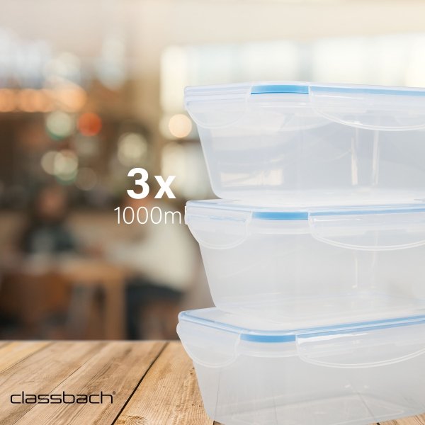 Pojemniki do przechowywania żywności 3x 1000 ml Classbach C-FHD 4006 K