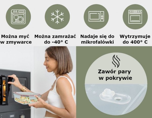 Szklane pojemniki do przechowywania żywności 7x Classbach C-FHD 4010 G