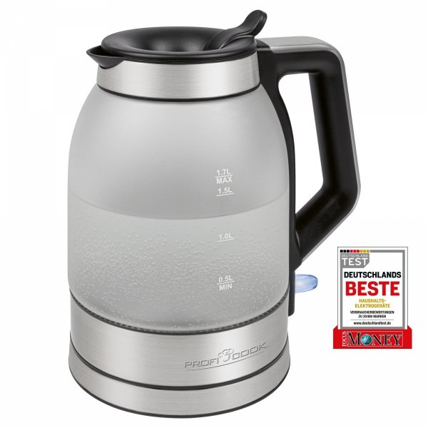 Czajnik elektryczny szklany podświetlany 1,7L ProfiCook PC-WKS 1215 G