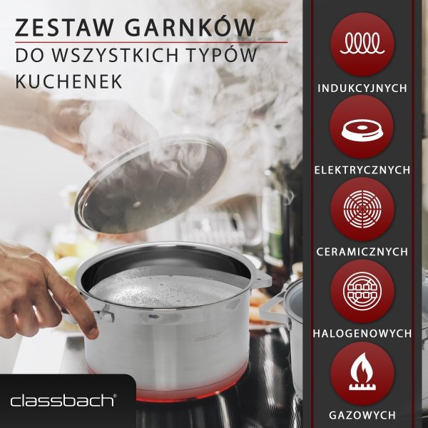 Zestaw garnków 7 elementów Classbach C-KTS 4016