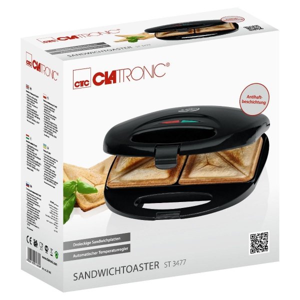 Opiekacz do kanapek tostów Clatronic ST 3477 (czarny)