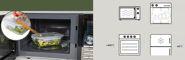 Szklane pojemniki do przechowywania żywności 3x Classbach C-FHD 4020 G