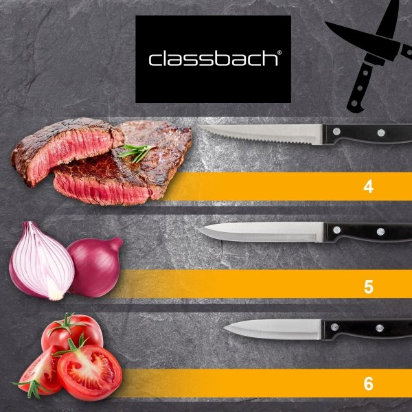 Zestaw noży kuchennych w bloku 14 elementów Classbach C-MBS 4019