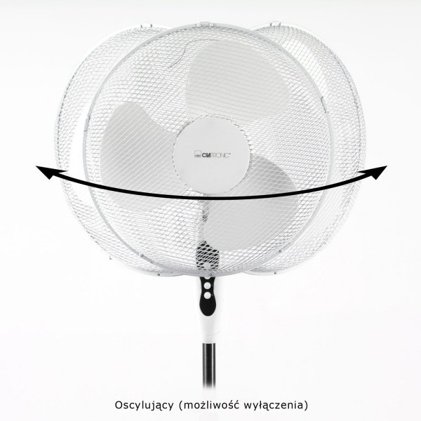 Wentylator stojący wiatrak podłogowy Clatronic VL 3603 S (Ø40cm, wys.125cm, biały)