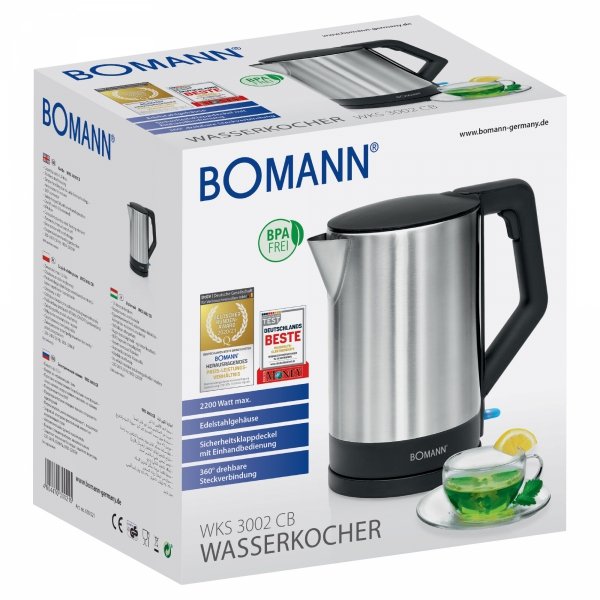Czajnik elektryczny bezprzewodowy 1,5L Bomann WKS 3002 CB (czarny)