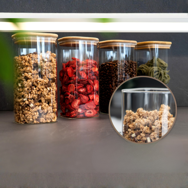 Szklane pojemniki do przechowywania żywności kwadratowe 4x Classbach C-VD 4027