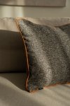 Grafitfarbenes Dekokissen WOOL 45x45